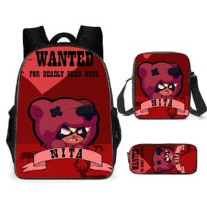 Printed Nita Brawl Stars Backpack Set