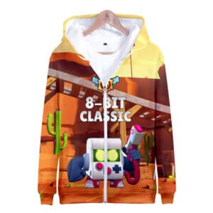 Brawl Stars Zipper-up Hoodie Sweatshirt Classic 8-bit
