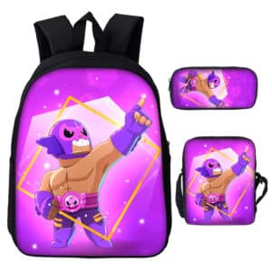 3 in 1 Brawl Stars Backpacks Set: El Primo