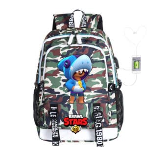 Shark Leon Brawl Stars Student Backpack