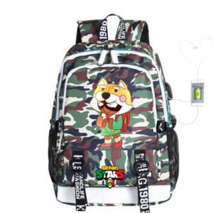Nita Brawl Stars Green Camouflage Backpacks