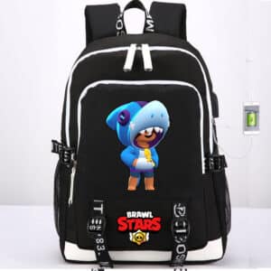 Shark Leon Brawl Stars Backpacks: Black