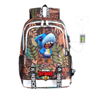 Brawl Stars Backpacks for school: Shark Leon
