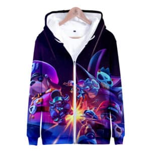 Brawl Stars Zipper-up Hoodie Colonel Ruffs Dark Lord Spike