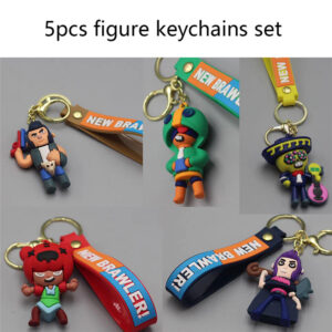 5pcs Brawl Stars Figures Keychain Set